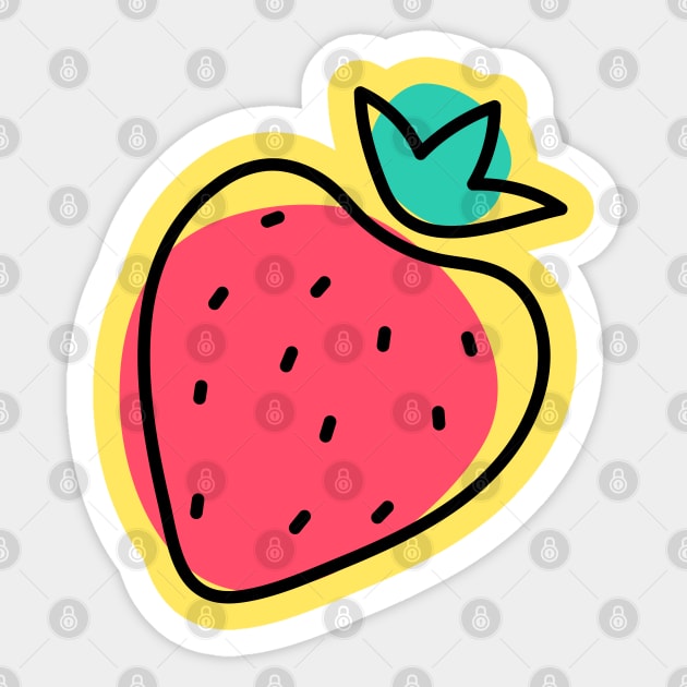 Strawberry Sticker by Clicky Commons